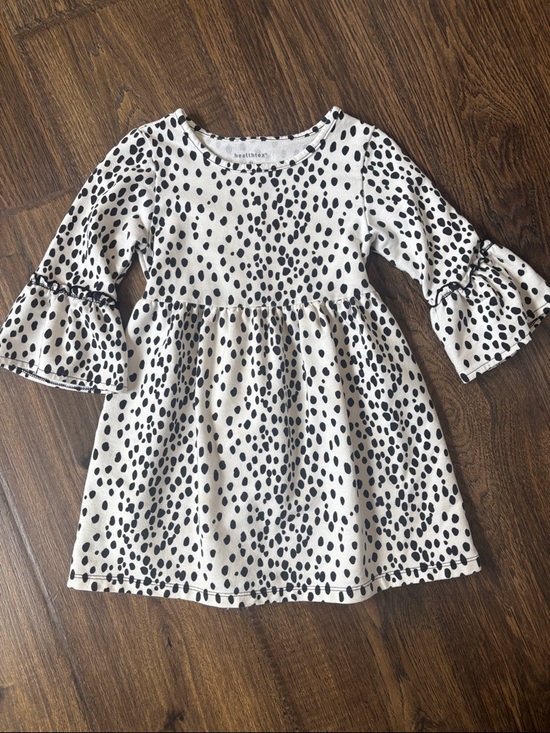 healthtex Other - healthtex Cream Dress with Black Spot Print and Ruffle Sleeves